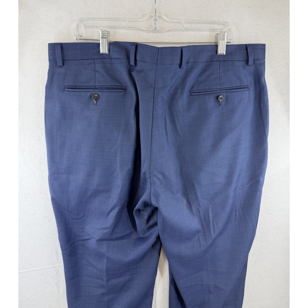 Jos A Bank 38x29 Blue Houndstooth 1905 Stretch Wool Blend Mens Dress Pants - Picture 2 of 10